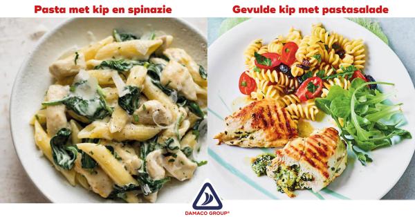 chicken challenge kip pasta spinazie gevulde kip pastasalade