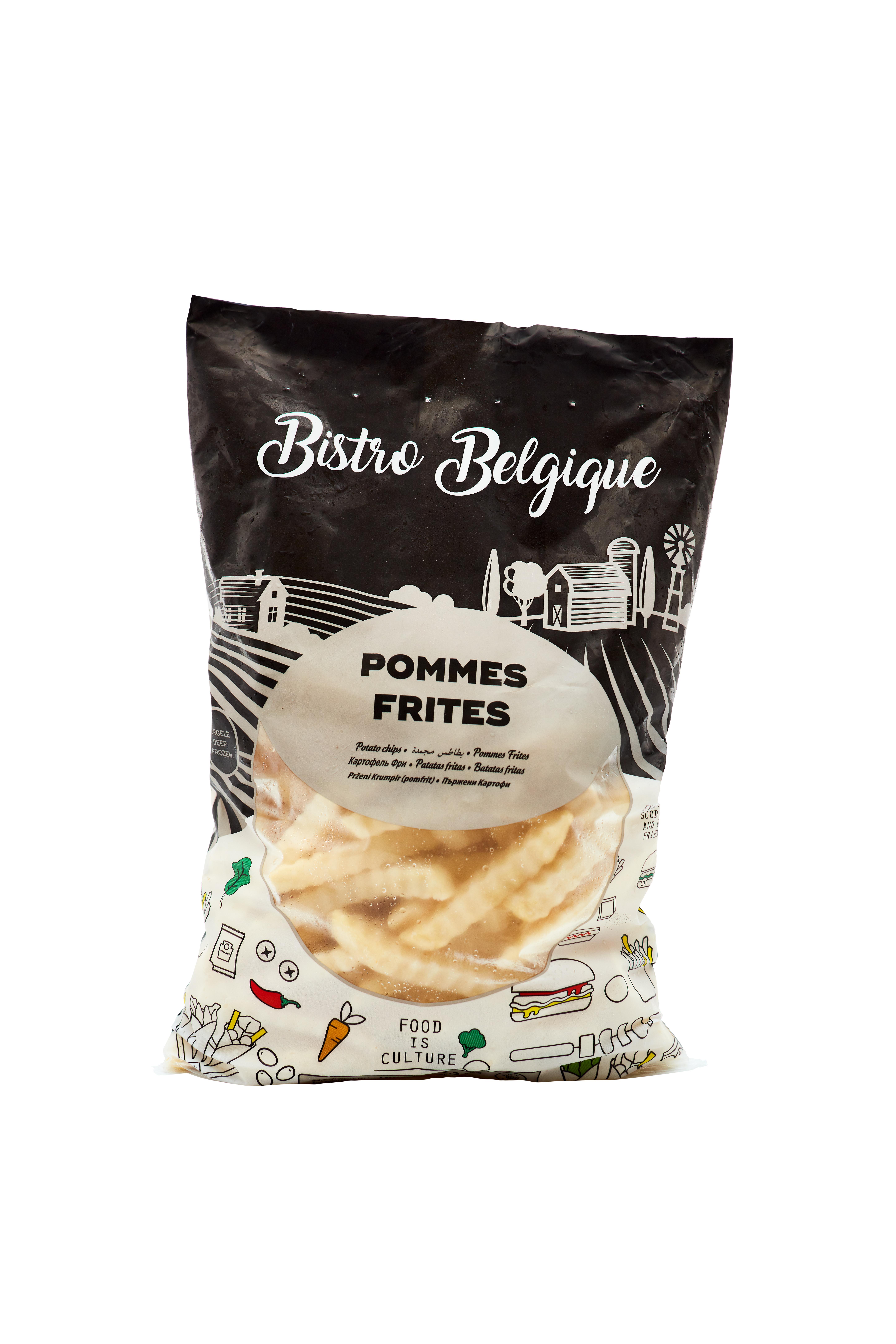 French fries crinkle cut packaging Bistro Belgique brand
