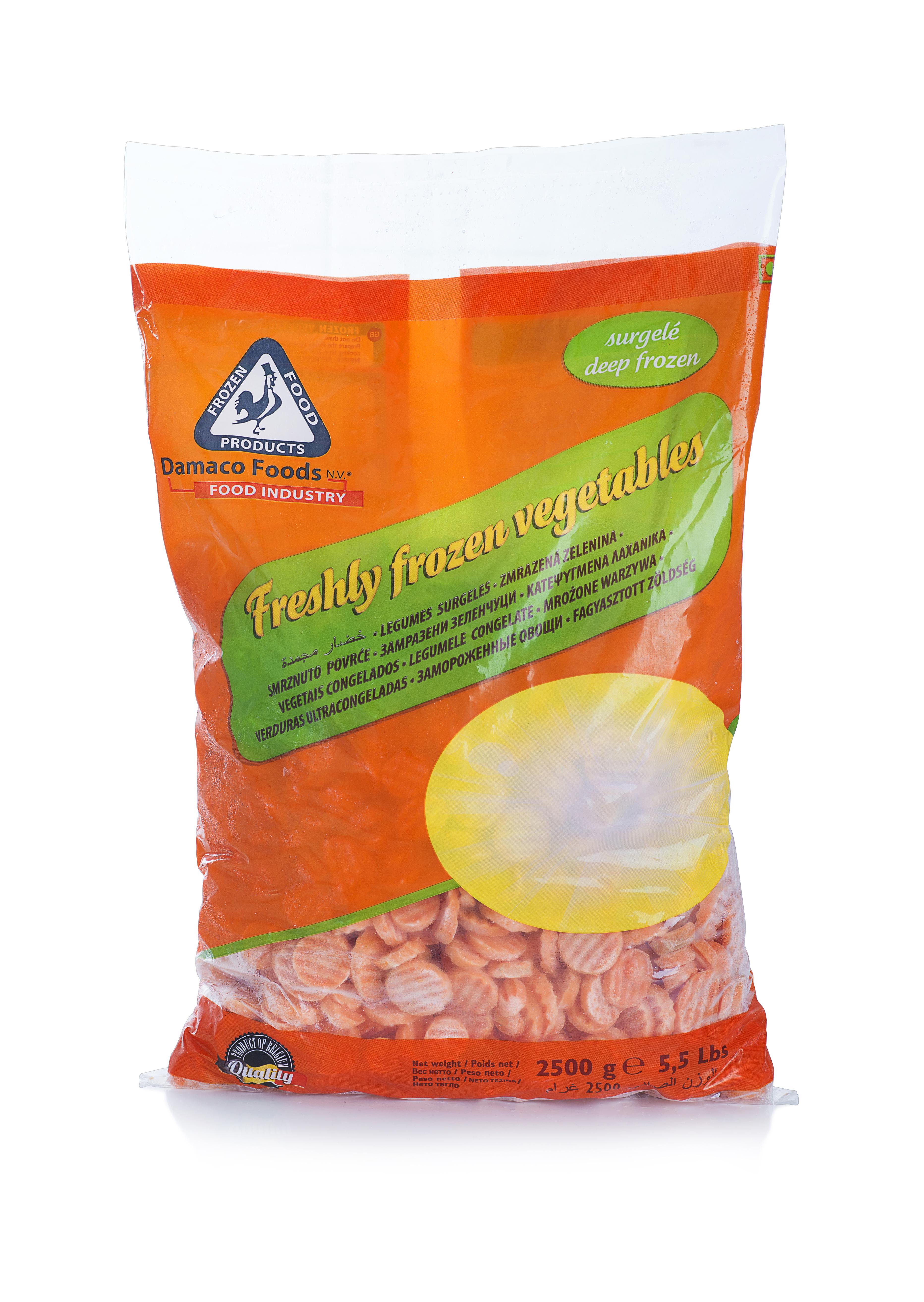 carrot slices damaco brand packaging