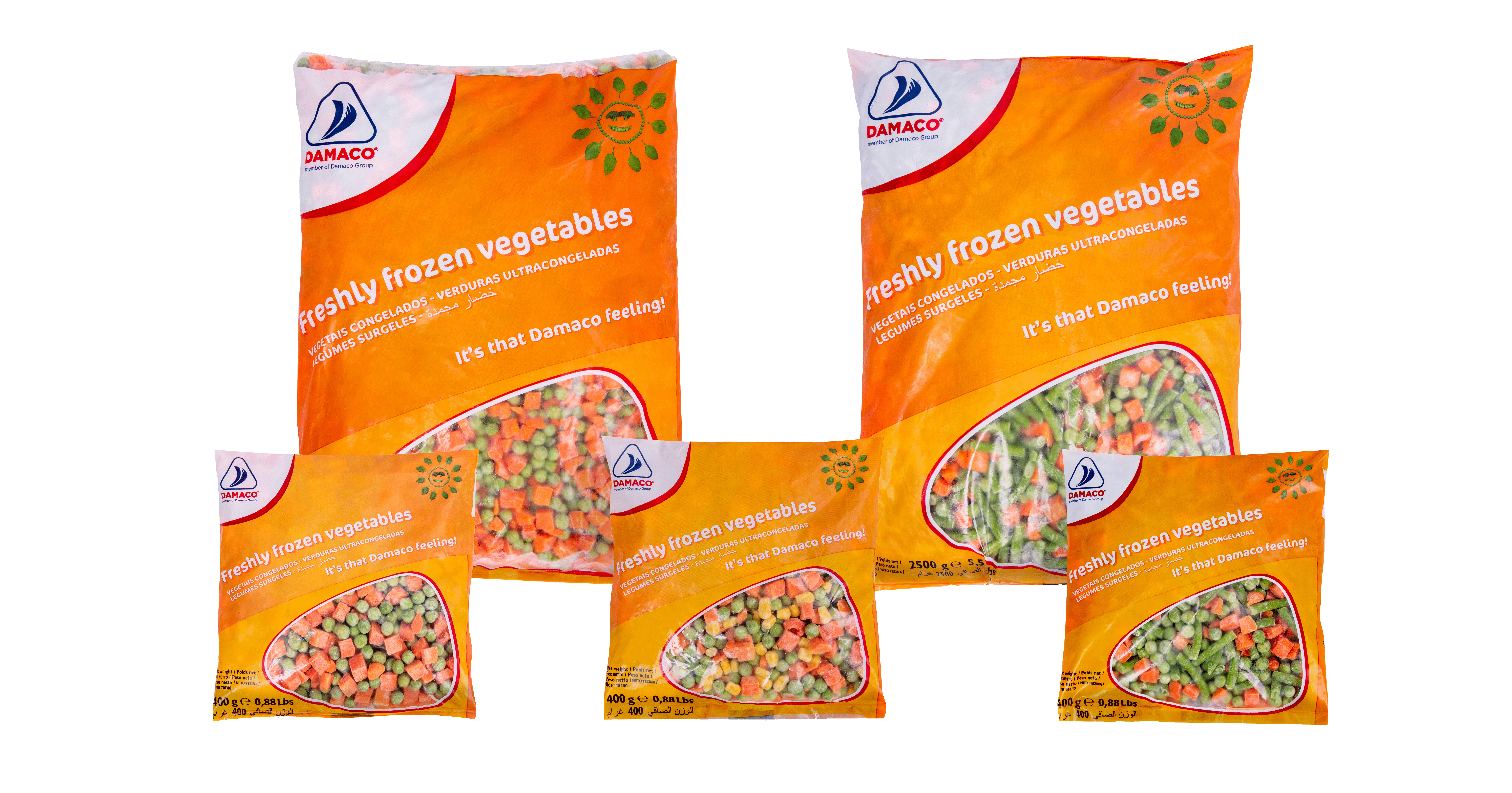 3 way mix vegetables damaco brand packaging