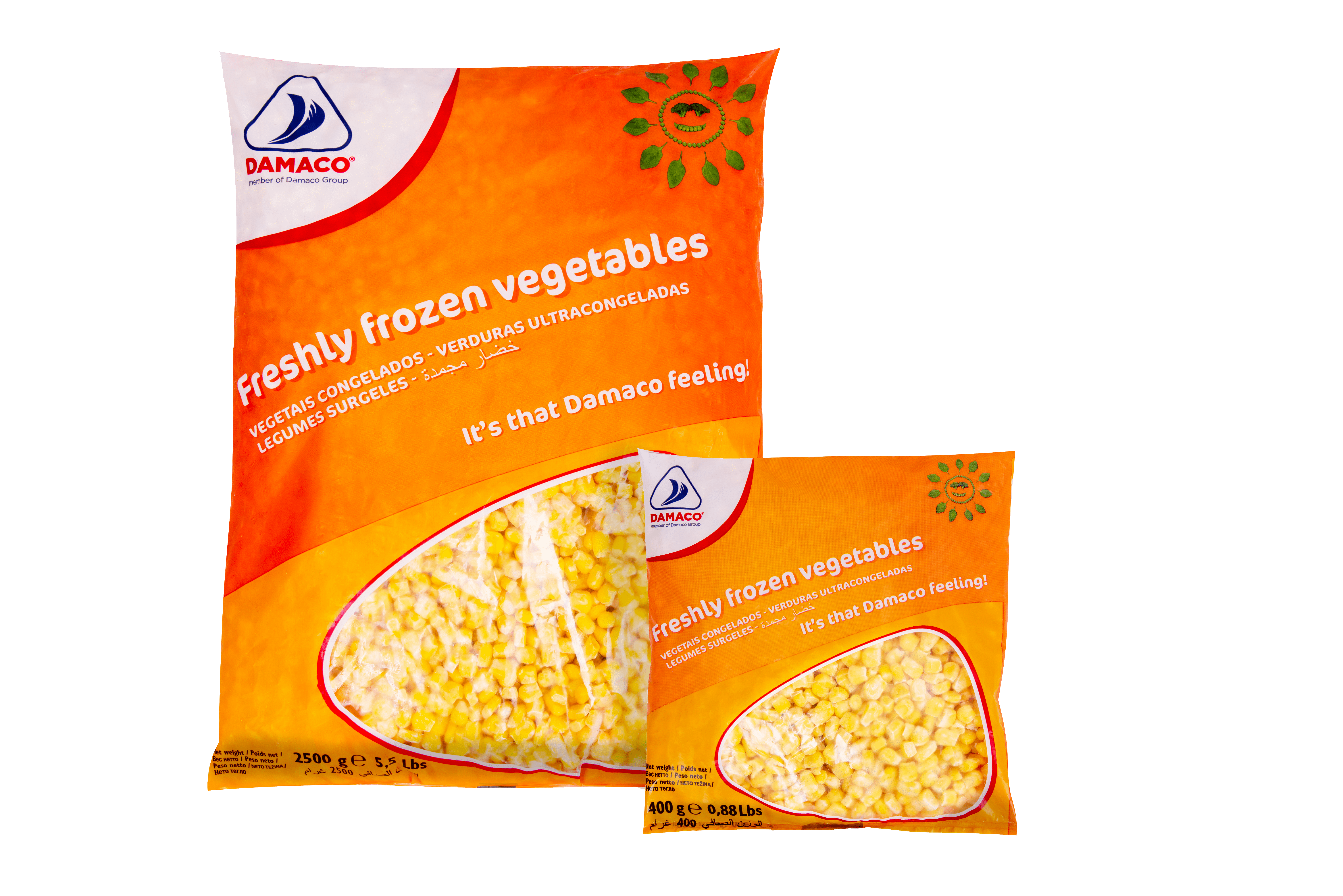 sweet corn Damaco brand packaging