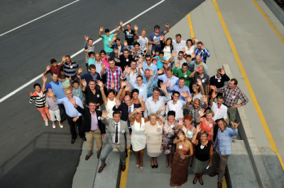 Group picture at the 50th anniversary staff party of Kipco-Damaco in 2014